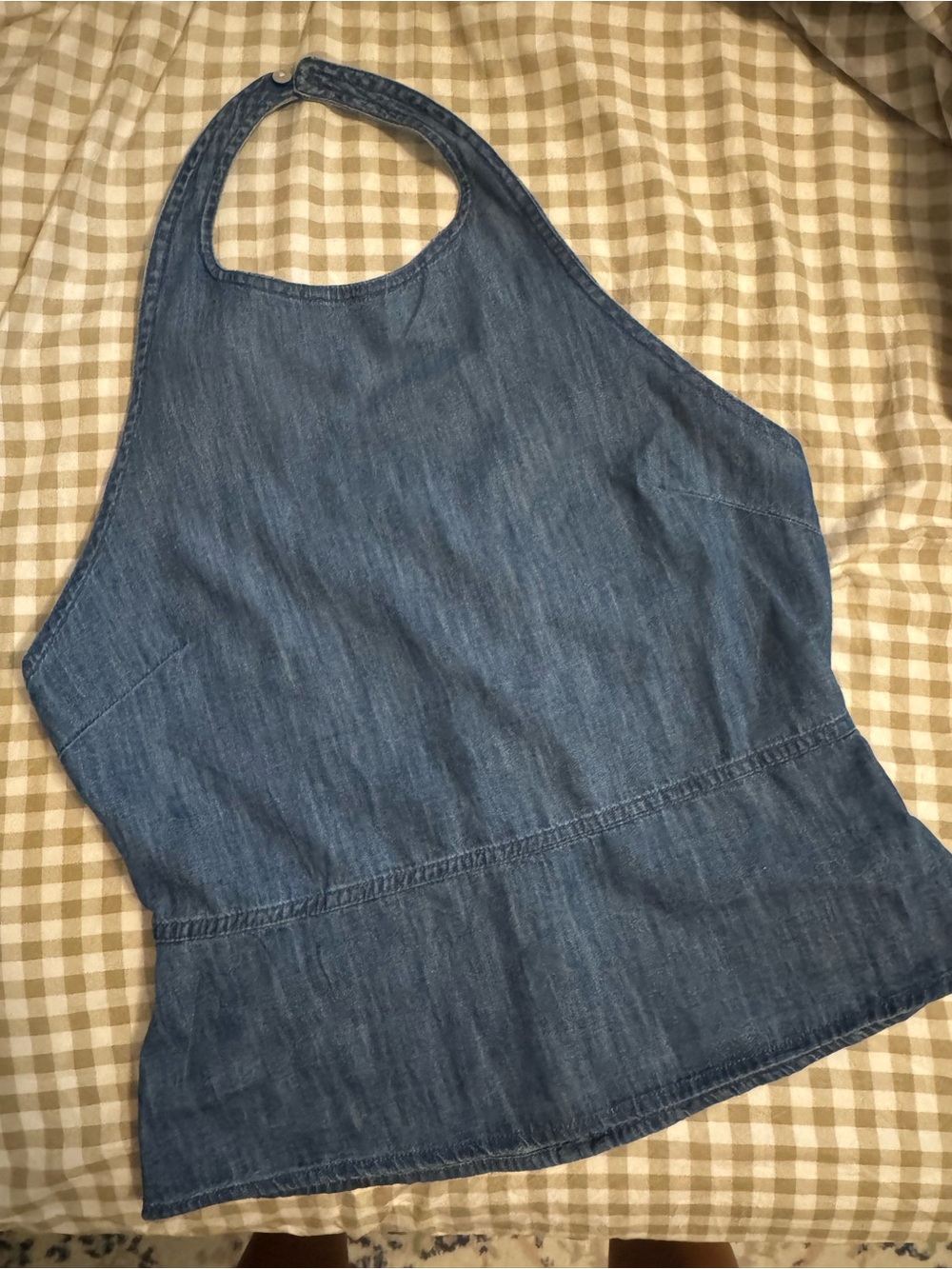 H&M Light Blue Denim Halter Top